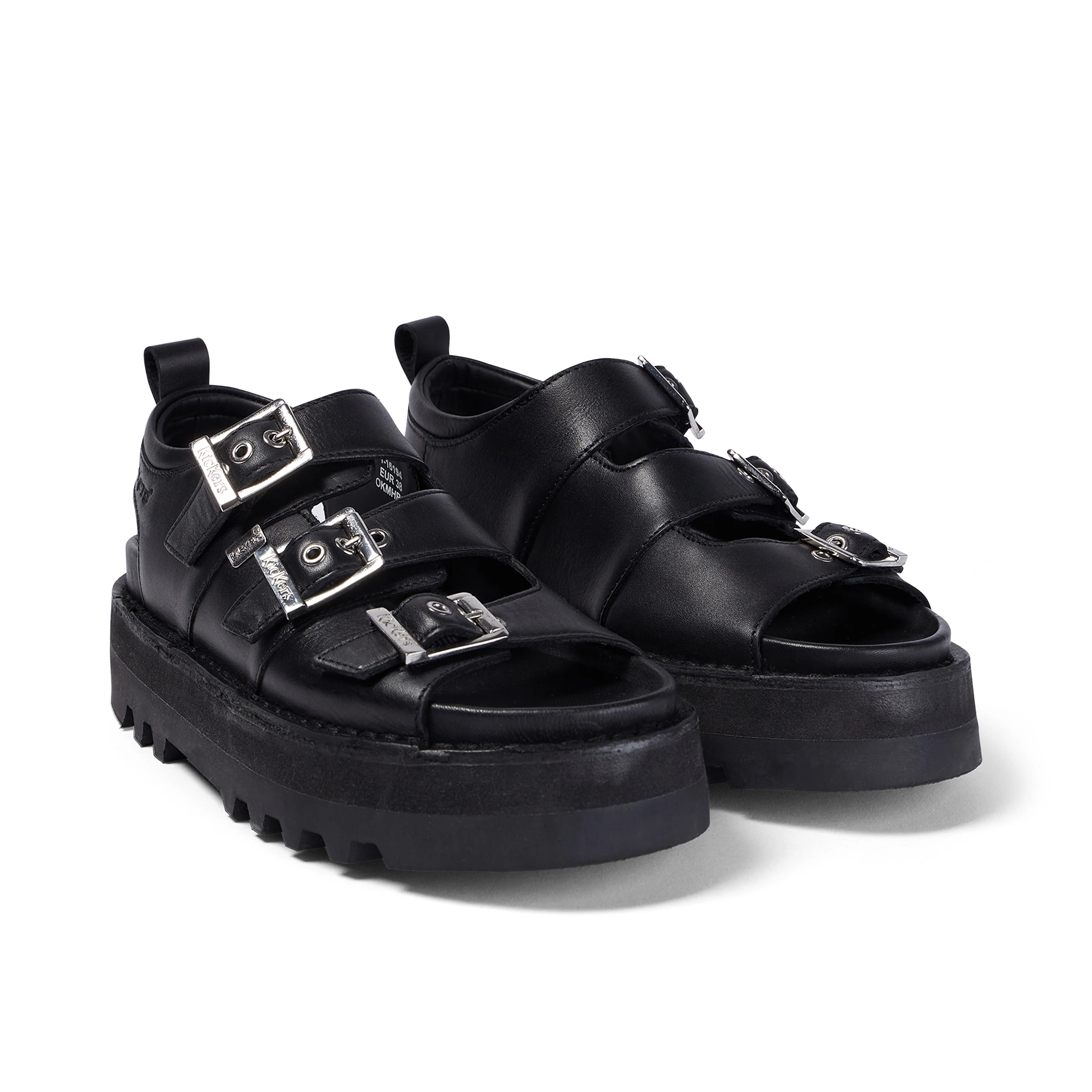 Adult Women's Knox Lo Buckle Leather Sandal Black - Image 3