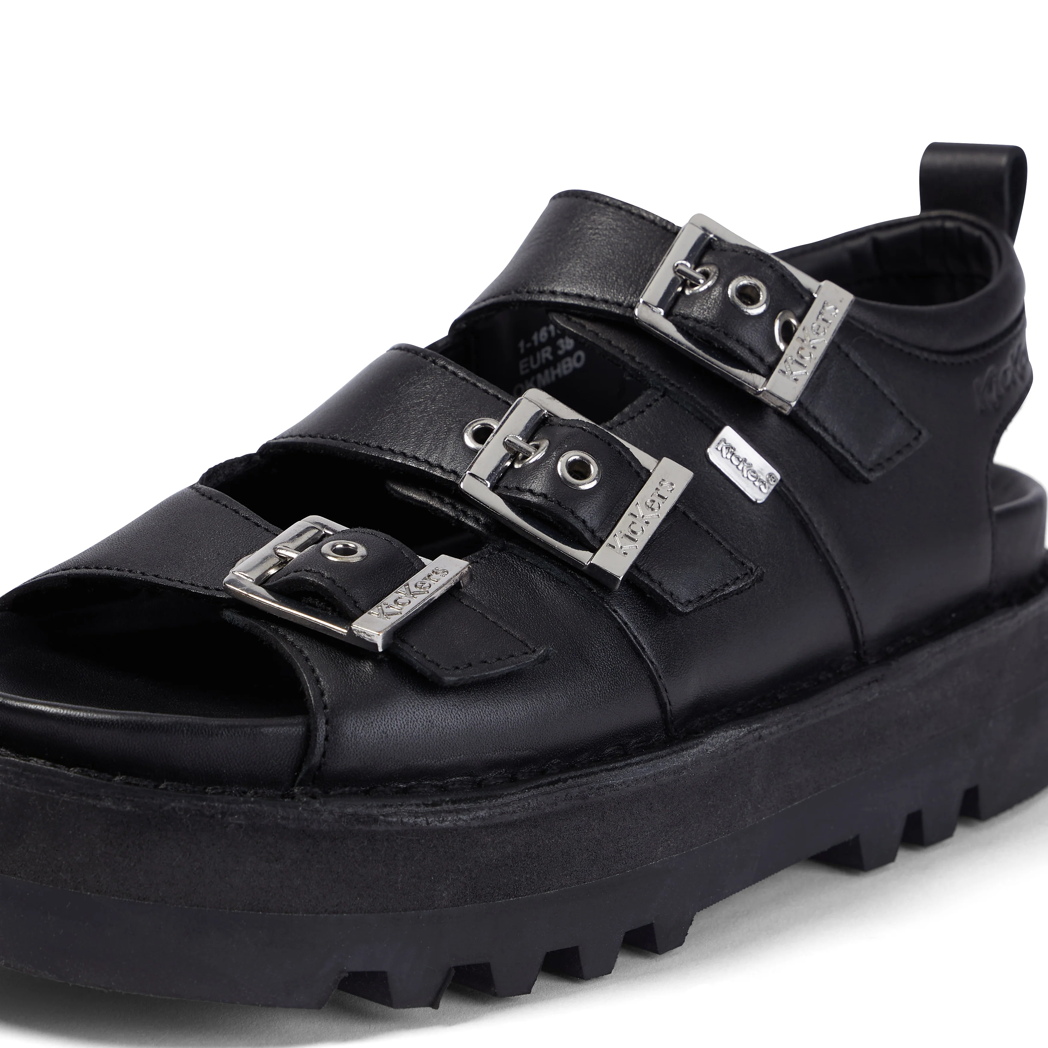 Adult Women's Knox Lo Buckle Leather Sandal Black - Image 6