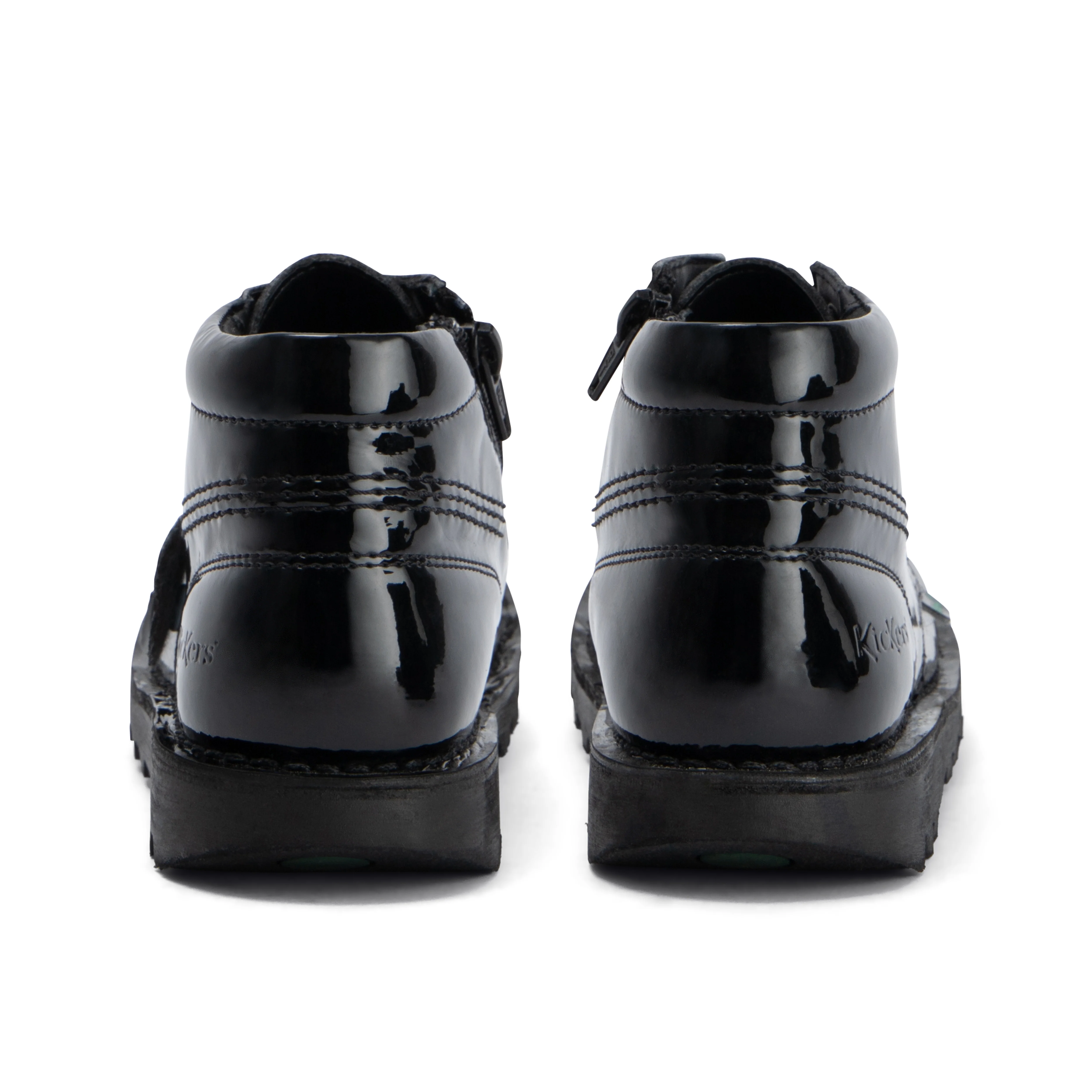 Junior Girls Kick Hi Zip Leather Alternative Patent Leather Black - Image 5