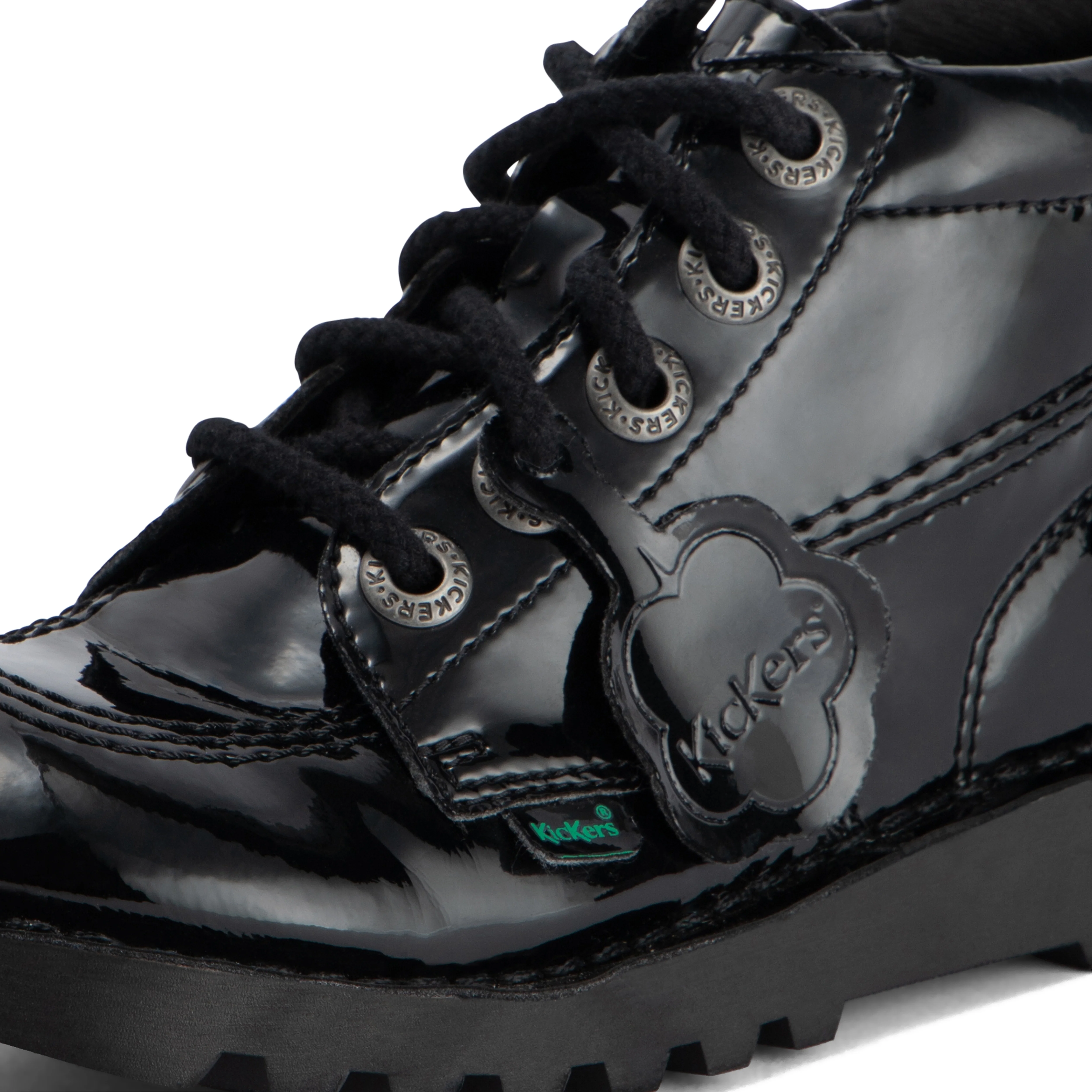 Junior Girls Kick Hi Zip Leather Alternative Patent Leather Black - Image 6