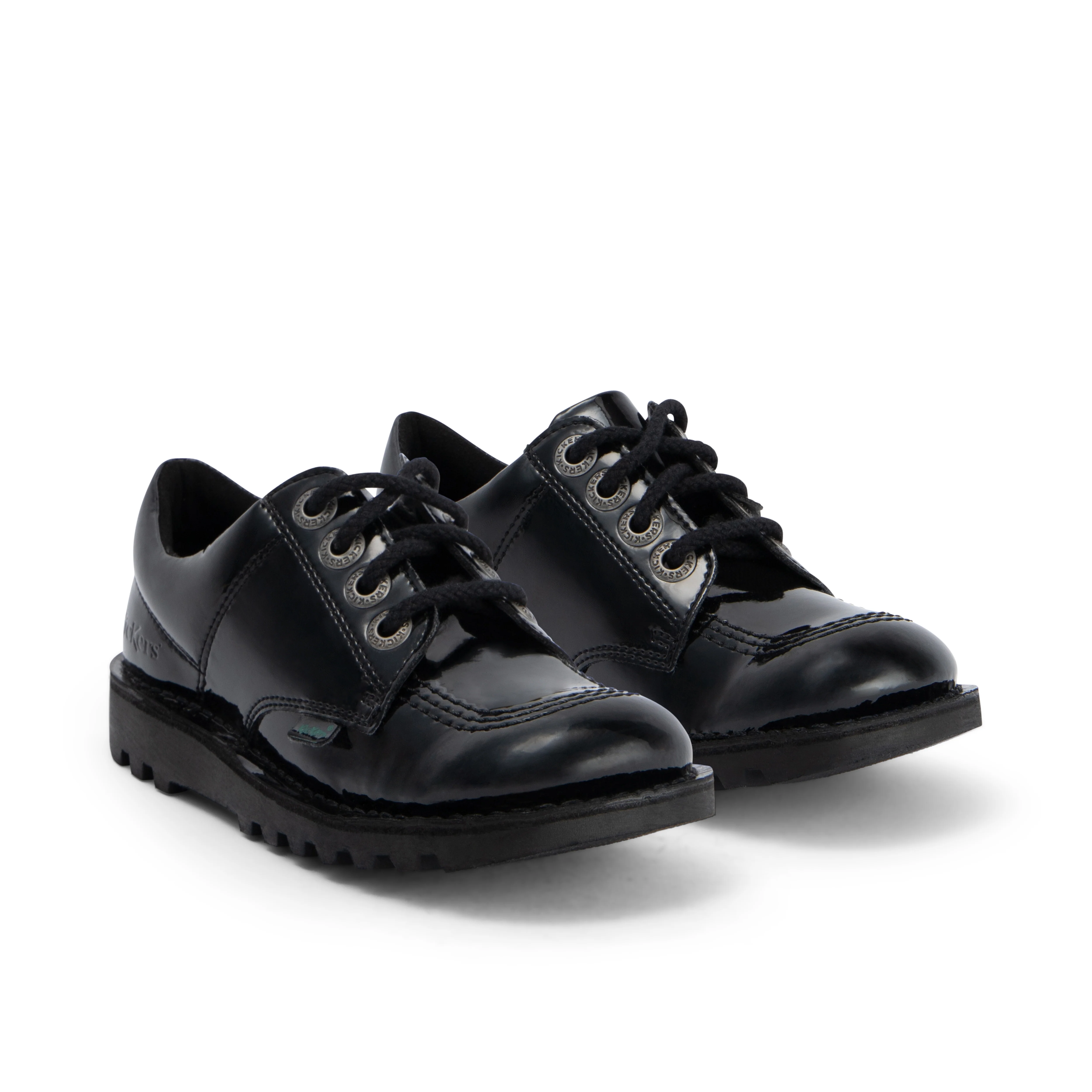 Junior Girls Kick Lo Leather Alternative Patent Leather Black - Image 3