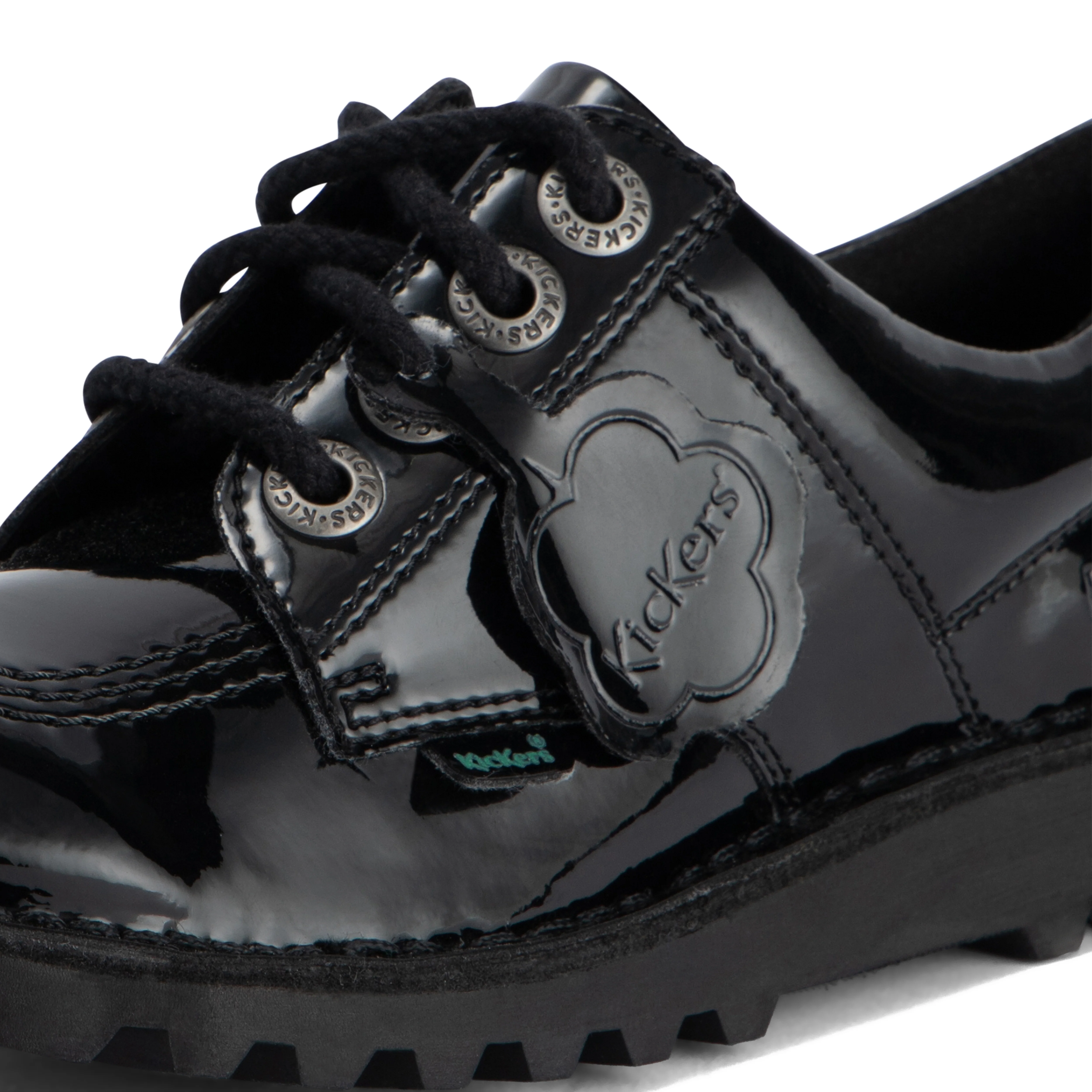 Junior Girls Kick Lo Leather Alternative Patent Leather Black - Image 6
